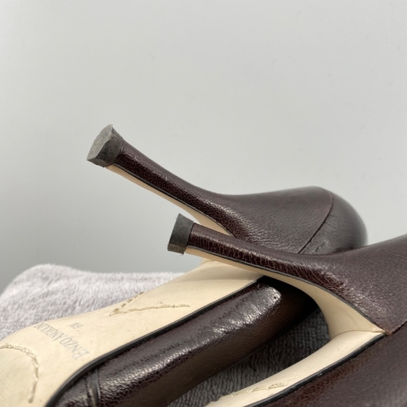 ENZO Angiolini Shoes Women's 6 M Peep Toe Heels Dark Burgundy Patented Leather - Picture 10 of 14